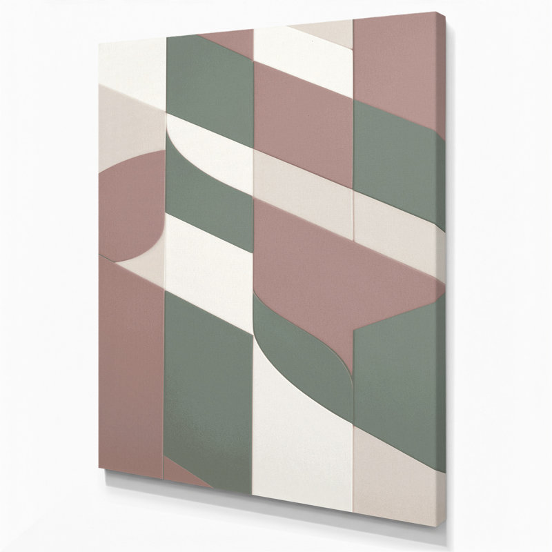 «Abstract Shapes 24», art mural sur toile brune, H 14 po x l 11 po