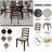 5-Piece Dining Set With Black Round Table And White Upholstered Wave Horizontal Slat Back Chairs-676788707