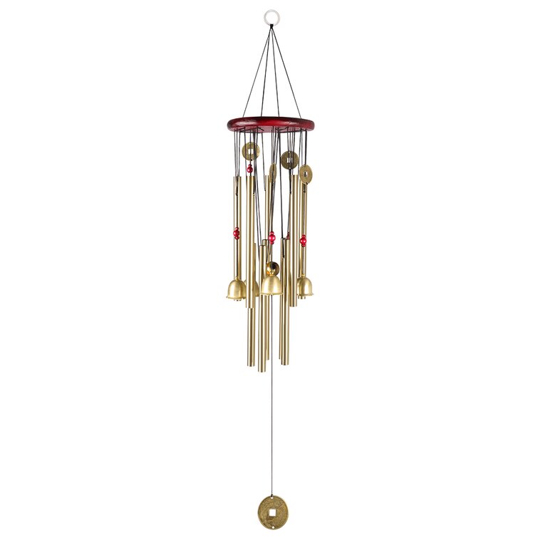 Arlmont & Co. 4 Hanging Bell Decorative Wind Chime - White and Beige  Circle Design Outdoor or Indoor Decorative Bells for Home Decor - Creative  Gift Idea