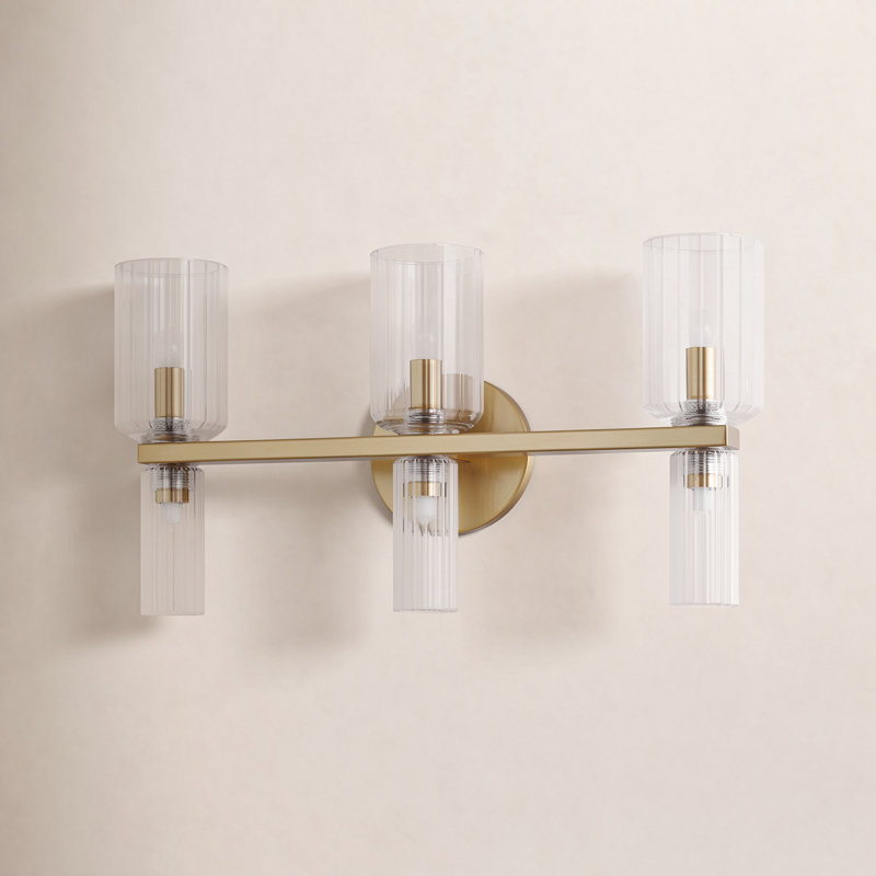 6 - Light Vanity Light, Aged Brass