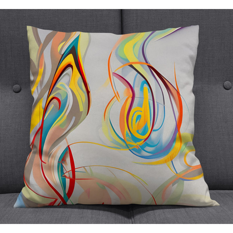 Throw Pillow With Insert, Multi Abstract 30, 20"H x 20"W