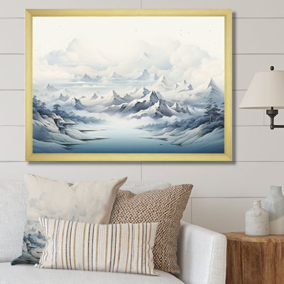 Décoration enneigée «Snowy Mountain Peaks Serenity I - Winter Mountains»