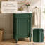 Meuble-lavabo compact de style français, 45,7 cm (18 pouces), vert, lavabo en céramique, tablette réglable, charnières à fermeture douce