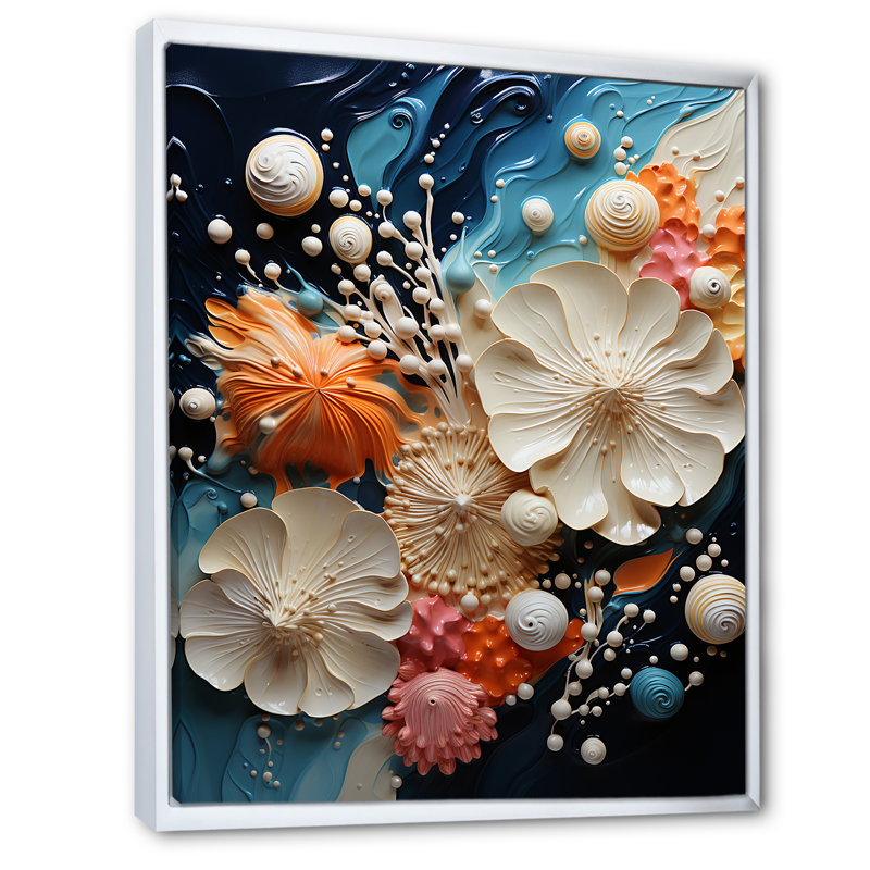 Seacreature Reflections I sur impression sur toile, Cadre flottant blanc, H 44 po x l 34 po x P 1,5 po
