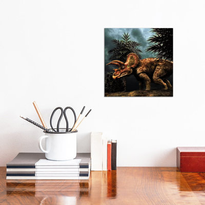 Triceratops Was A Herbivorous Dinosaur From The Cretaceous Period by Philip Brownlow - Wrapped Canvas Gallery-Wrapped Canvas Giclée