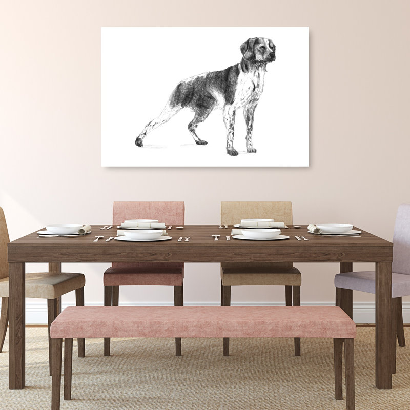 Portrait d'un chien de chasse classique, élégant et réaliste, impression d'art mural, H 32 po x l 48 po