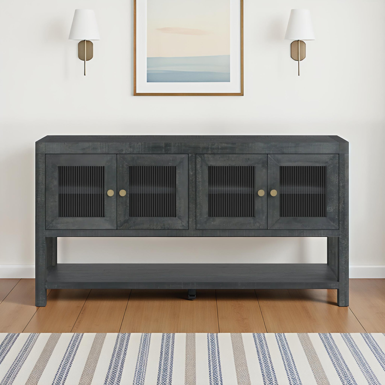 Cortland 70" Reclaimed Wood Sideboard, Black