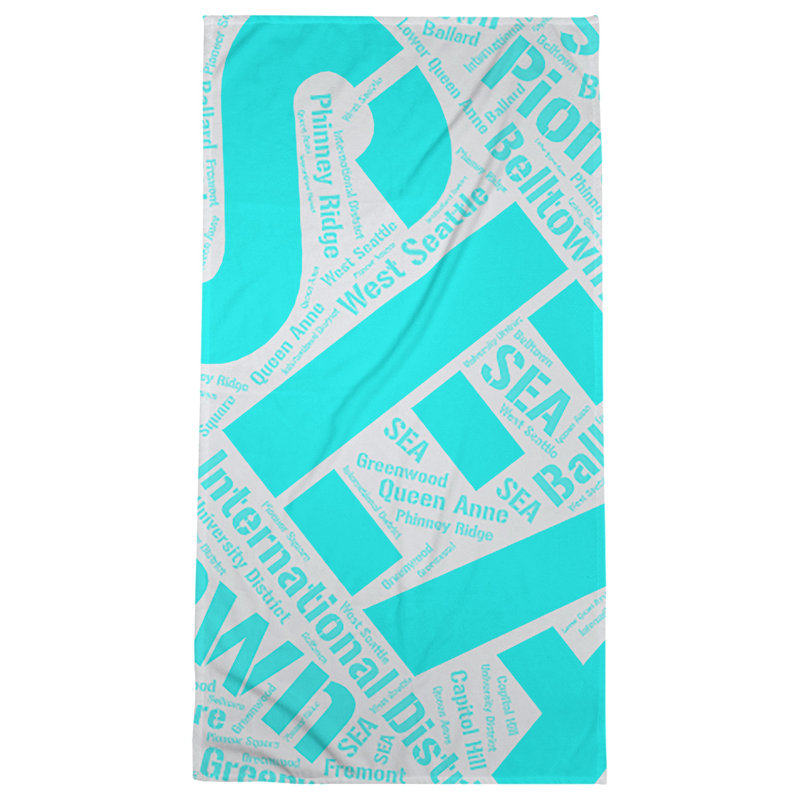 Bath Towel, Seattle, Cyan, Poly/Cotton