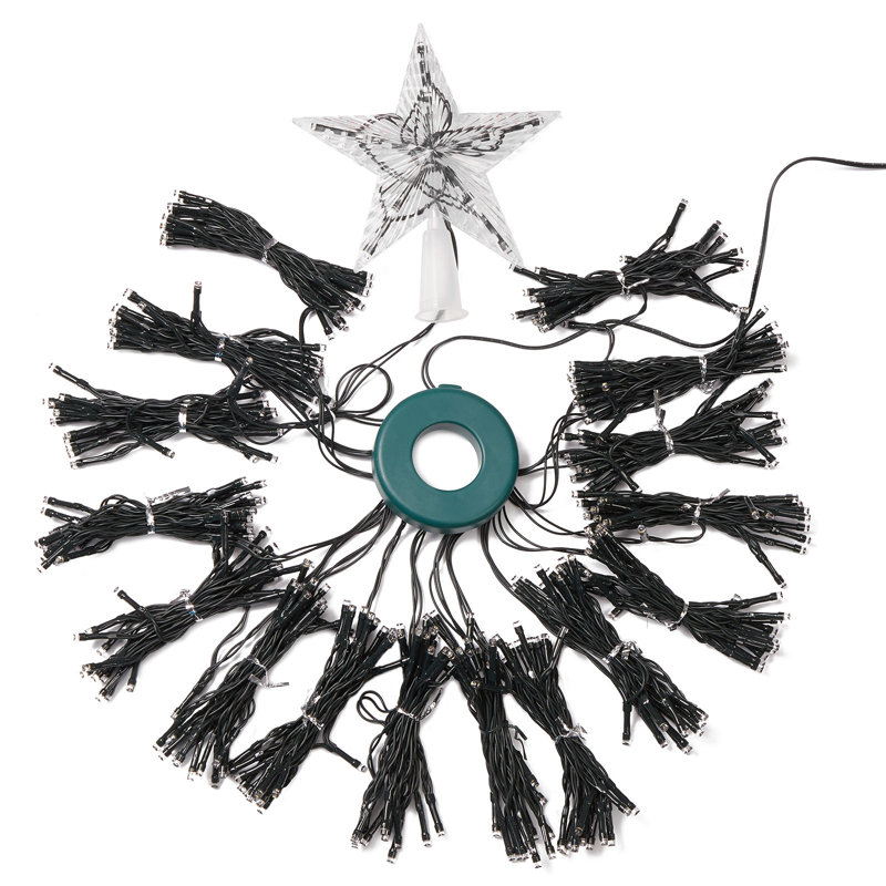 400leds Twinkle Star Christmas Tree Lights With Star Topper, 79"