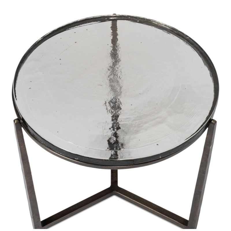 Dorsey Glass End Table, 22" H x 23" W x 22" D