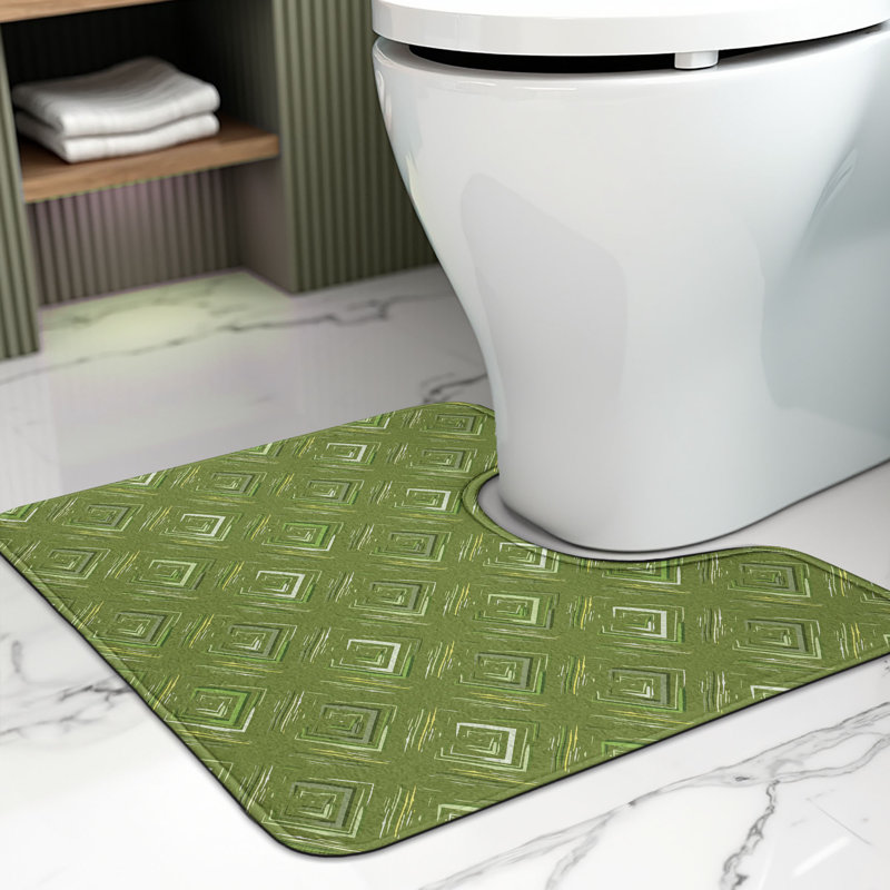 Tapis de salle de bain en forme de U vert olive Olive