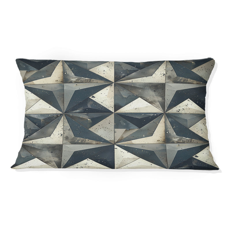 Coussin lombaire gris Mid-Century Stars I - Mid-Century gris anthracite