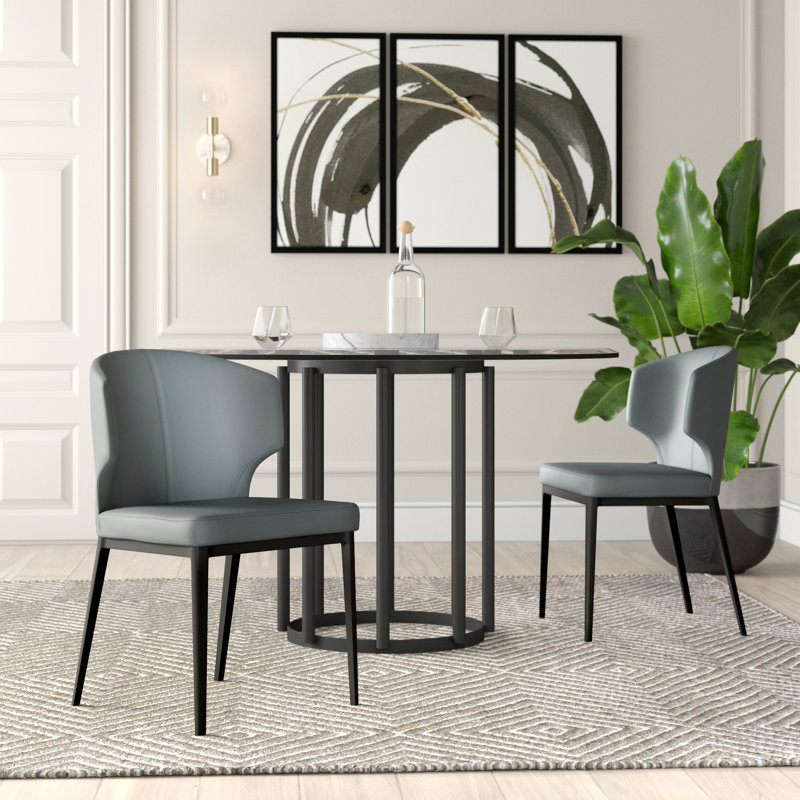 Chaises d'appoint Nakia, Gris foncé
