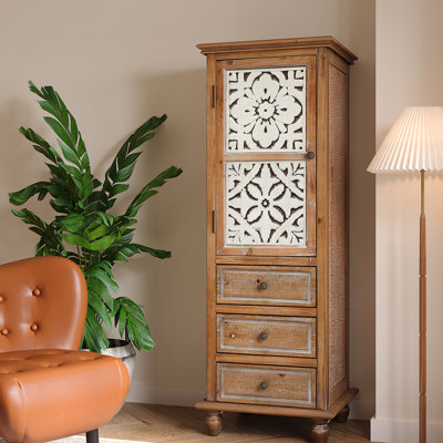 Rangement rustique avec porte élégante et 3 tiroirs American