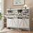 White Slim Entryway Shoe Cabinet, 4 Flip-Up Drawers, Wooden Legs, Freestanding Design.