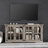 Pfarr 63" W Farmhouse Wood Sideboard with Glass Doors and Adjustable Shelves, Gray-1550988500