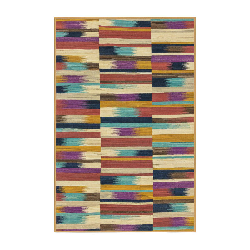 Tapis multicolore à motif abstrait Milanii, Rectangle 4 pi x 6 pi
