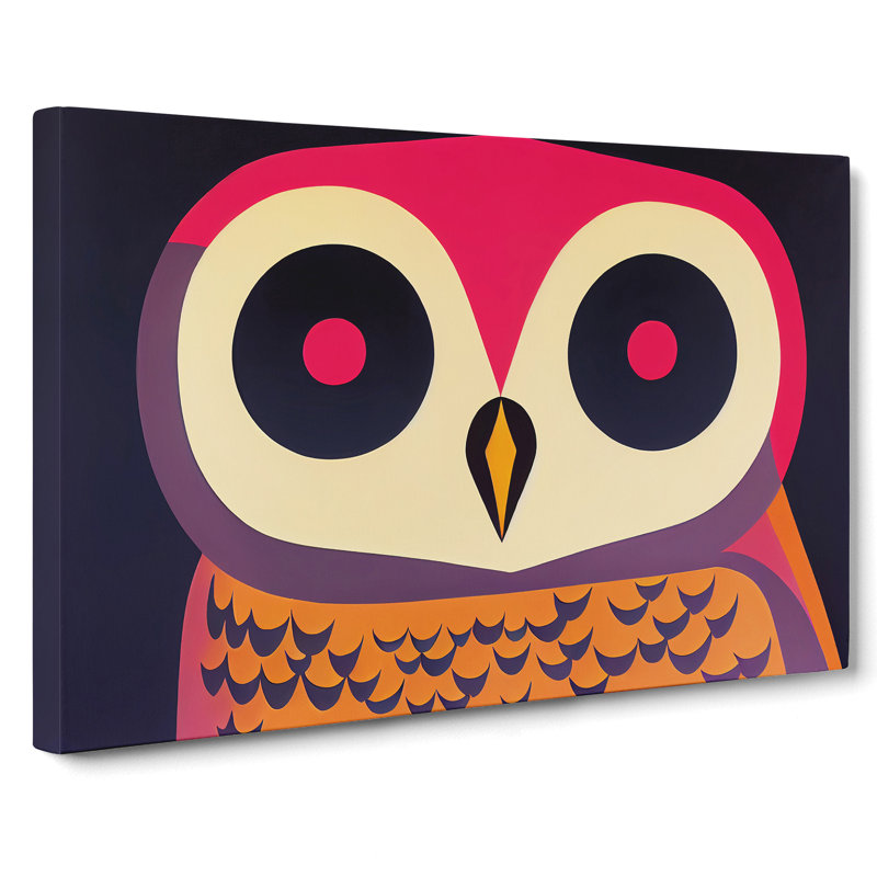 XXX-H1022-WF-6532X Owl Art Retro Vol.1 Abstract - Wrapped Canvas Print, 50cm H x 76cm W x 3cm D
