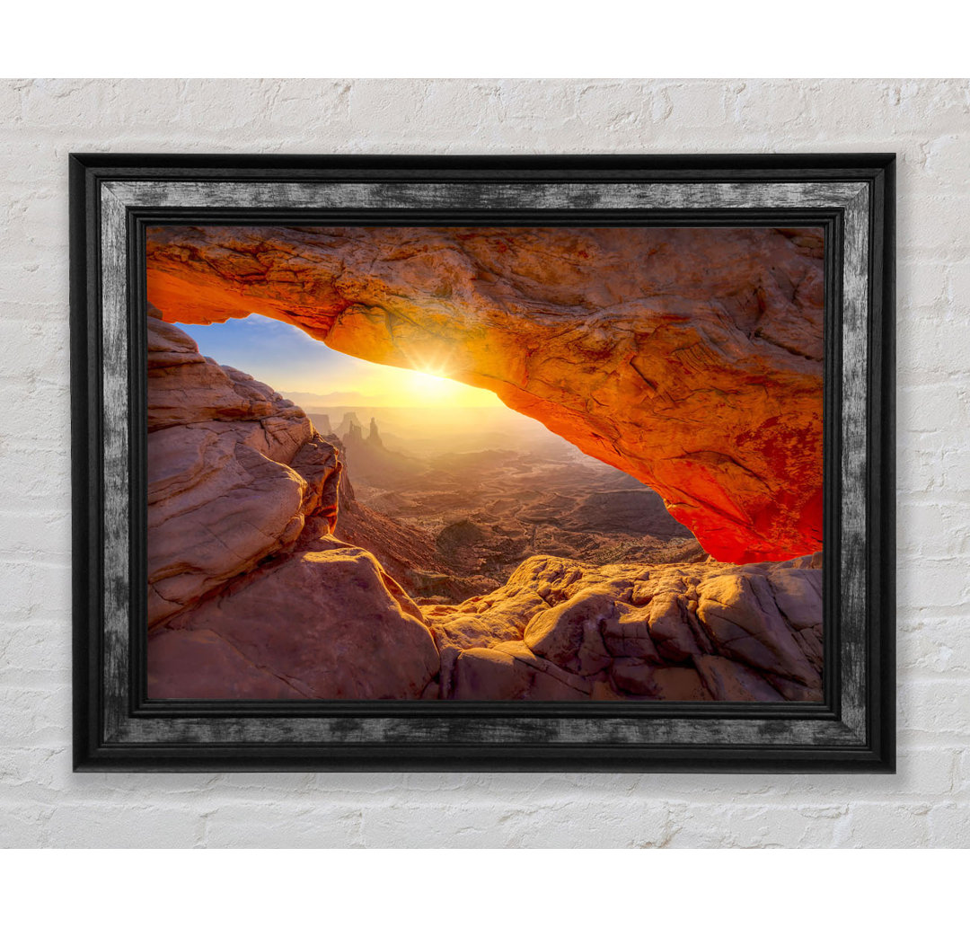 Sonne bricht durch den Red Rock Canyon Gerahmter Druck