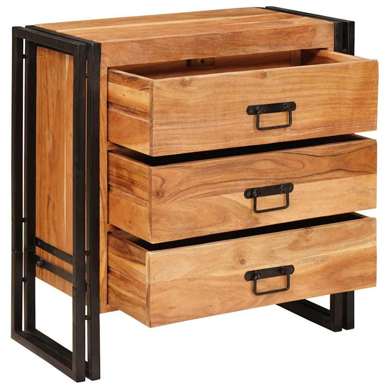 Solid Wood Accent Cabinet, Brown