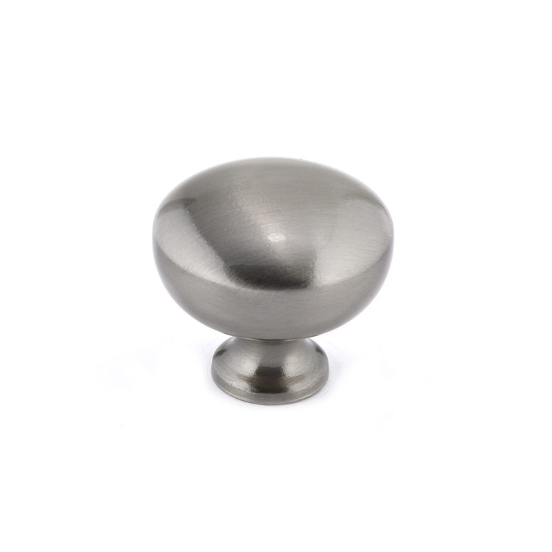 Expression 1 5/16" Diameter Mushroom Knob, Brushed Nickel/Frosted Clear