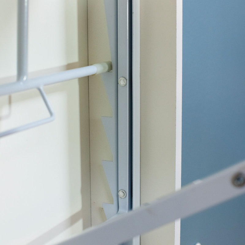 White Wall-Mounted Ironing Board Cabinet with Adjustable Height