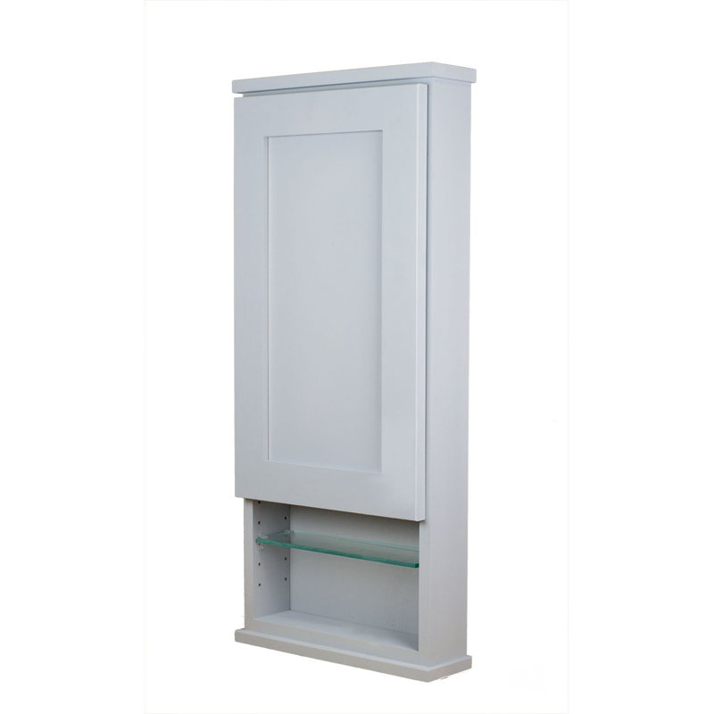 Armoire murale à chevron 42 "avec tablette ouverte 12" de profondeur 3,5 ", Apprêté gris, 42.5" H x 12.25" W x 3.25" D
