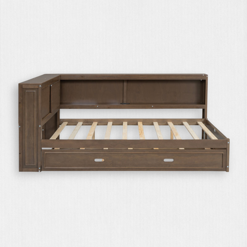 Lit de jour avec couchette en bois, Bois