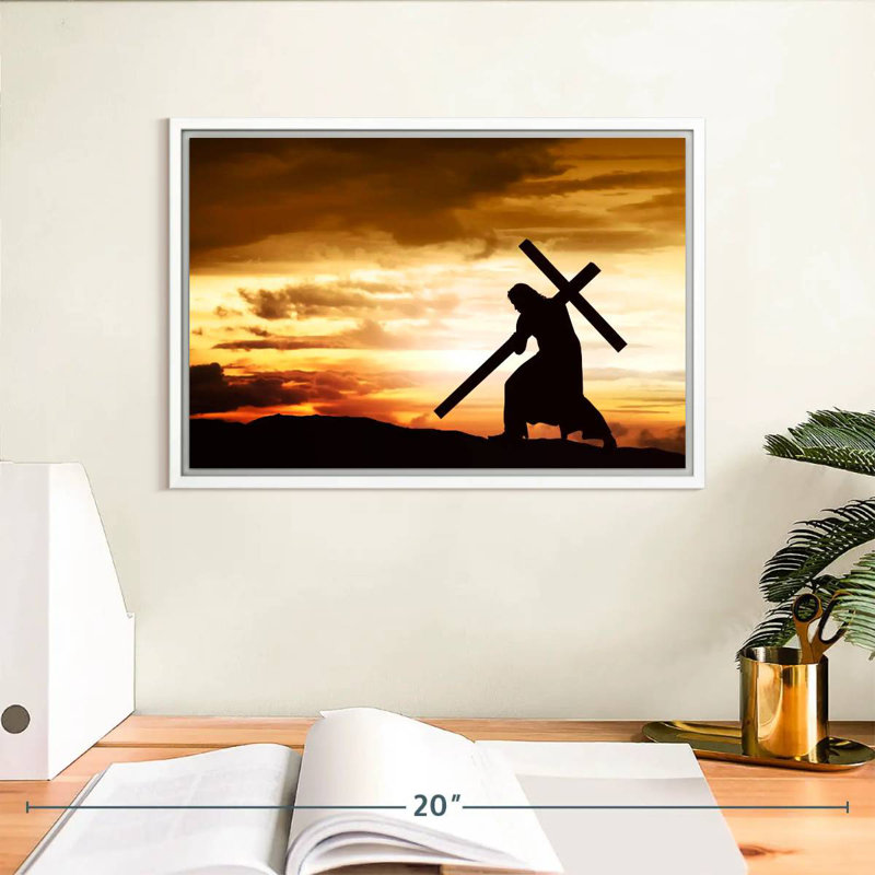 Jésus-Christ, Cadre flottant blanc, 13 po x 9 po