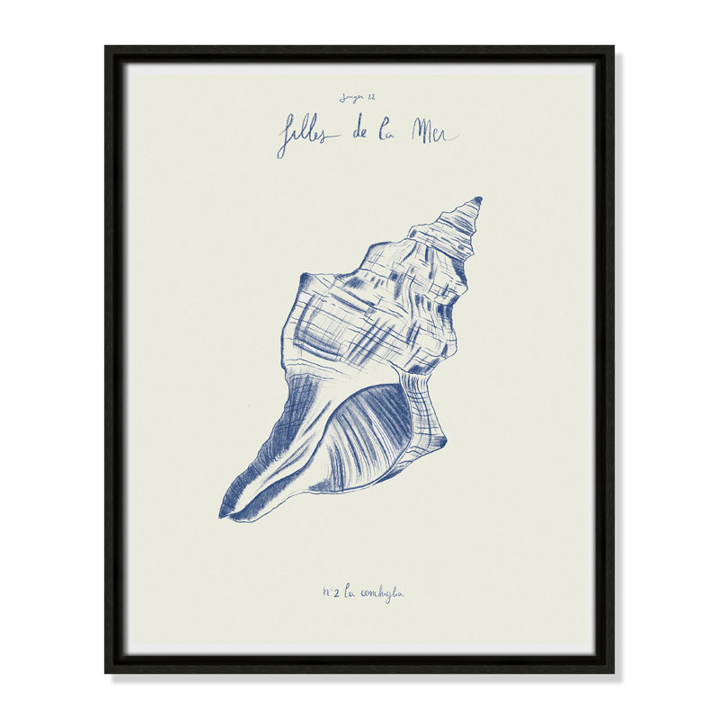 «Filles de la mer II» par Mora, H 21,5 po x l 17,5 po, Flottant espresso