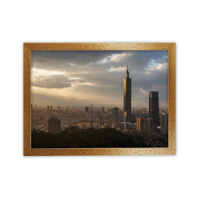 101 by Karsten Wrobel - Print on Canvas, 34cm H x 46cm W x 3cm D, Brown Framed