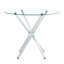 Table de salle à manger ronde en verre transparent avec une forme unique pour 4 à 6 personnes, avec des pieds en métal froncés en forme d'anneau, convenant aux bureaux, aux cuisines, aux terrasses et aux salles à manger. W1151P208336