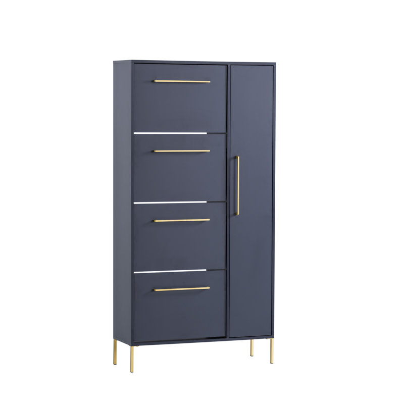 Bansil 25 Pair Shoe Storage Cabinet, Dark Blue