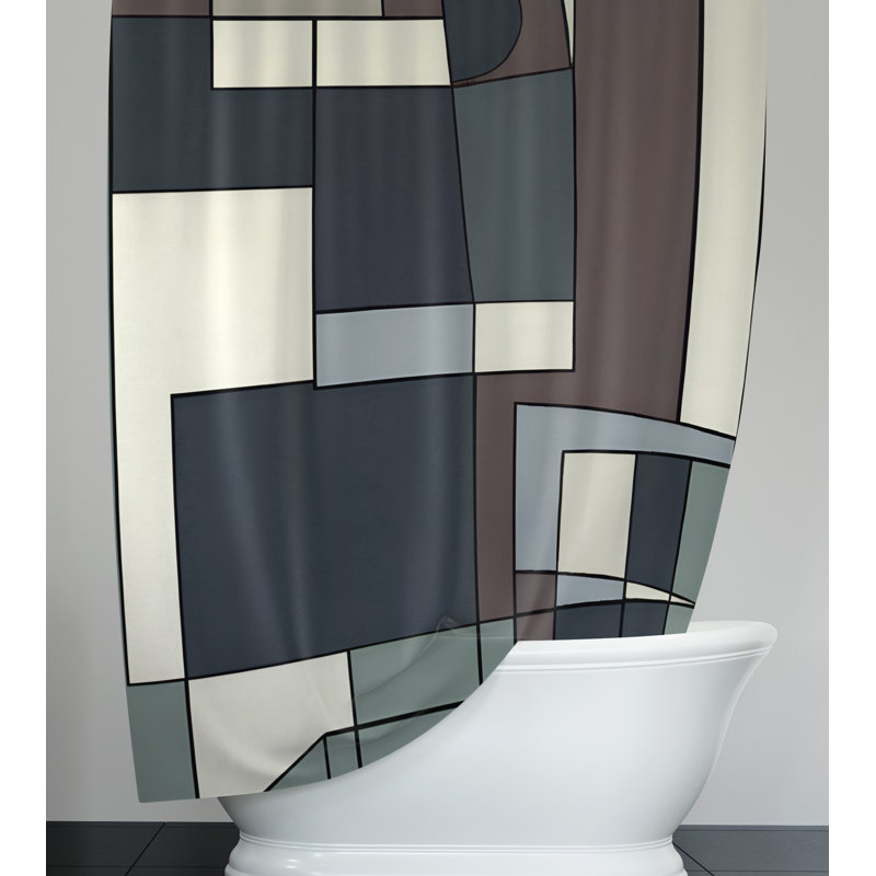 Rideau de douche à formes géométriques Cobert, H 72 po x l 70 po