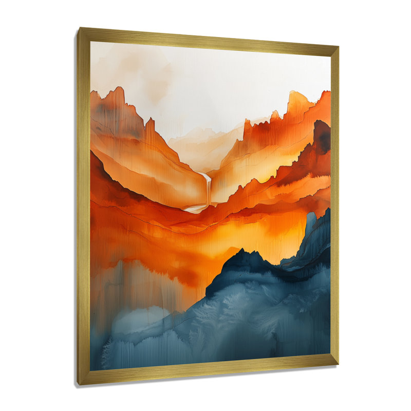 Novaleah - Landscapes Canvas Wall Art, 20" H x 12" W, Single Picture Framed Print, Gold