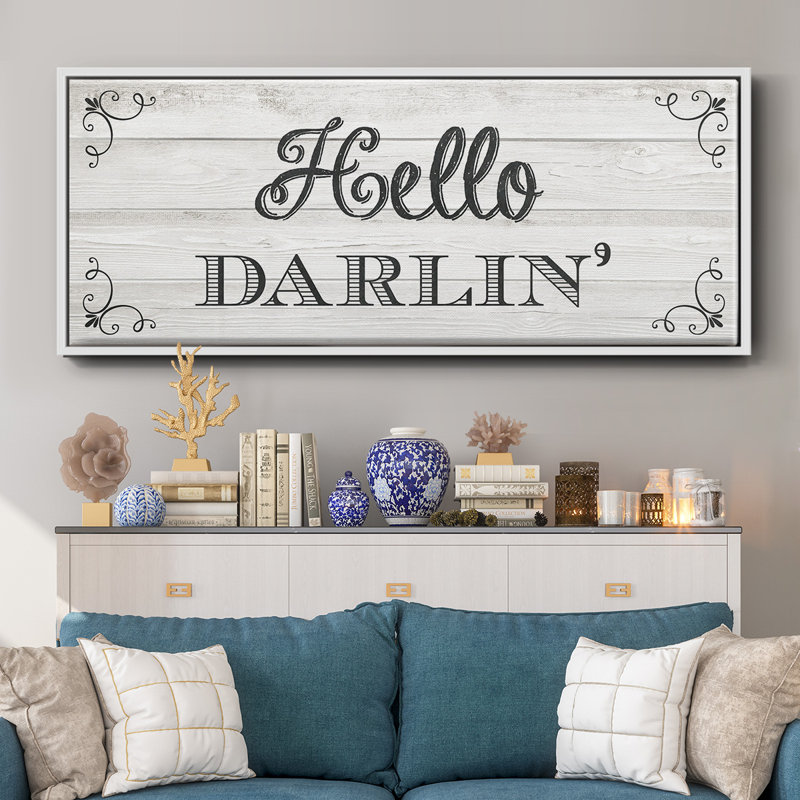 Hello Darlin'- Framed Canvas, 20" H x 50" W