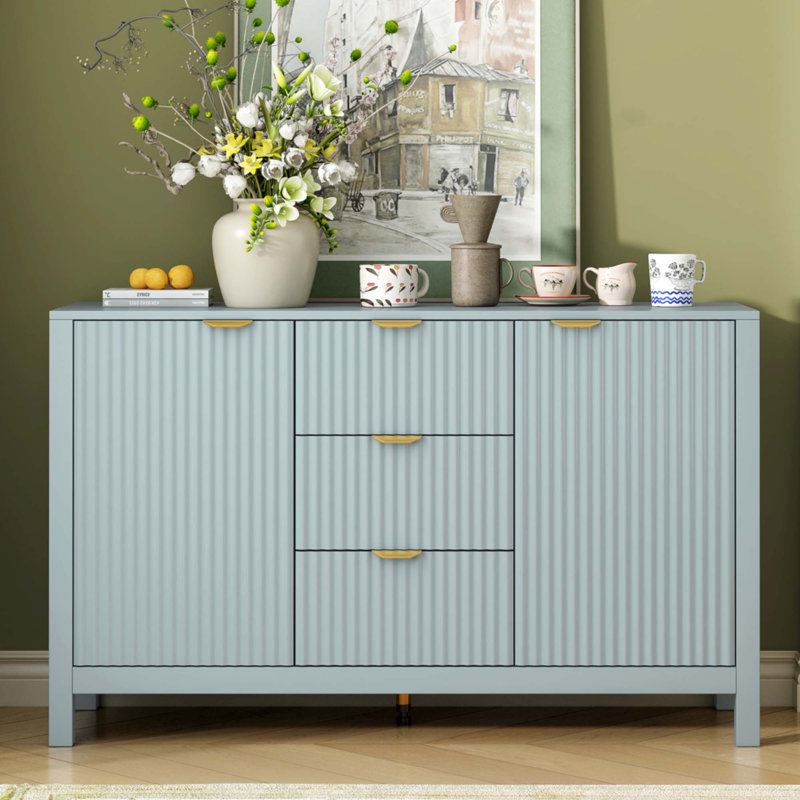 Sideboard With Wave Design - 3 Adjustable Shelves