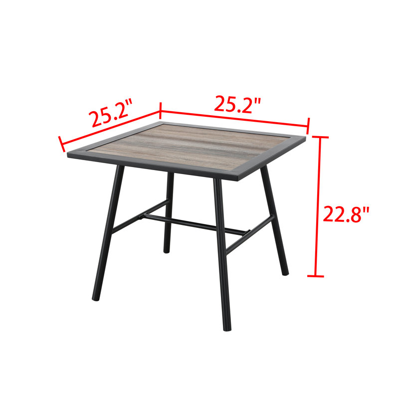 Table d'appoint d'extérieur carrée