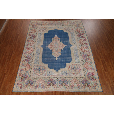 Tapis traditionnel rétro bleu 9 x 12