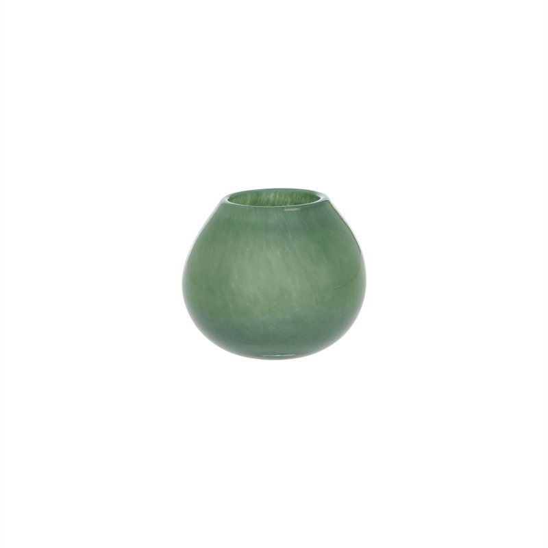 Kojo Glass Candle Holder, Jade