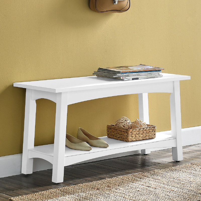 Craftsbury 36" Entryway Bench with Storage Shelf, White