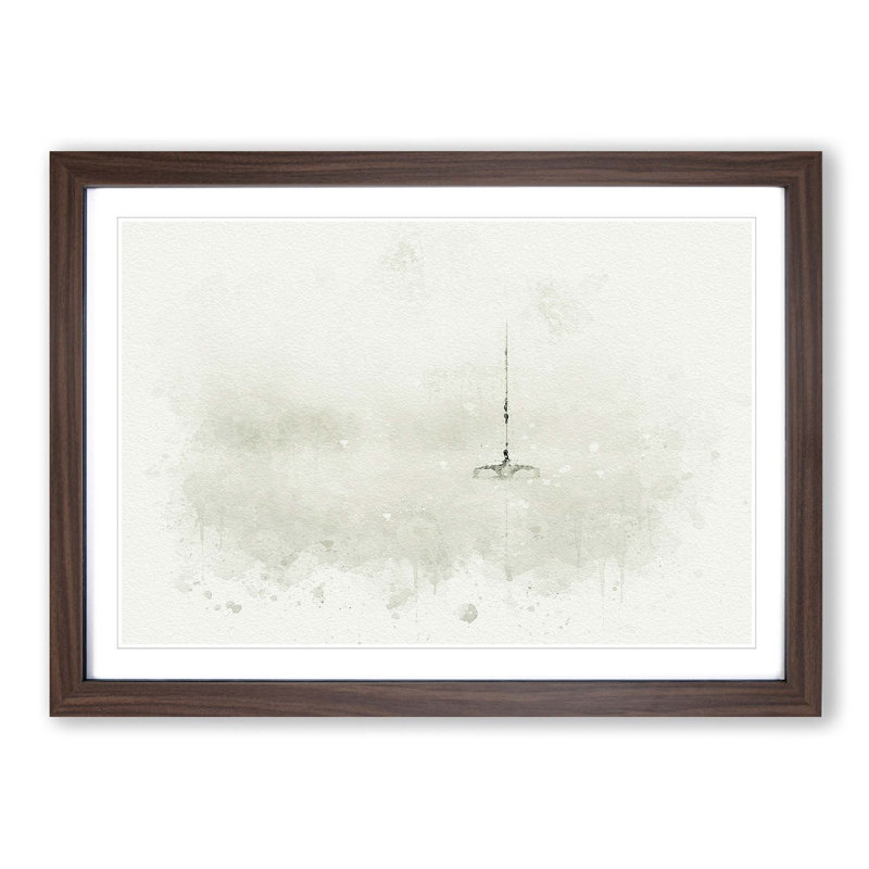 Trimaran Boat in Austria in Abstract - Picture Frame Graphic Art Print, Walnut, 60cm H x 91cm W x 2cm D