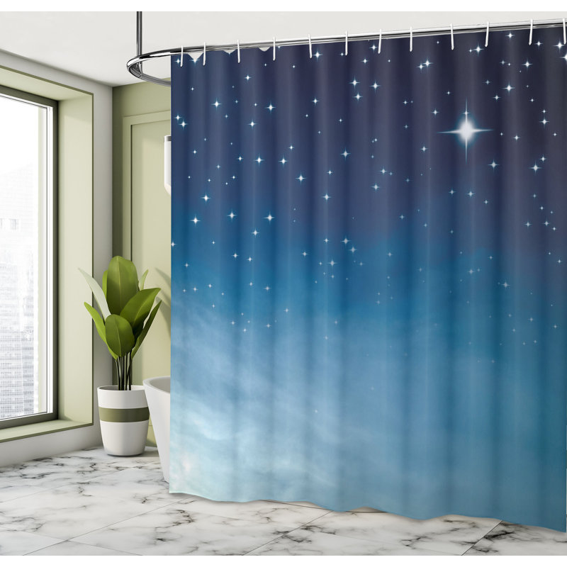 Ensemble de rideau de douche et de crochets night, H 75 po x l 69 po