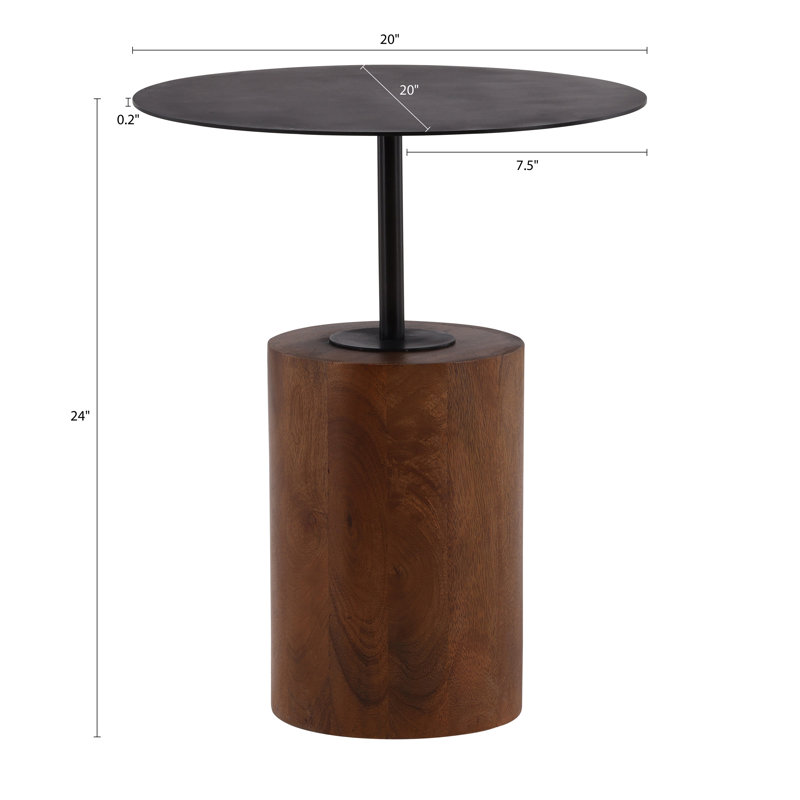 Arlo Mango Wood Side Table, Brown