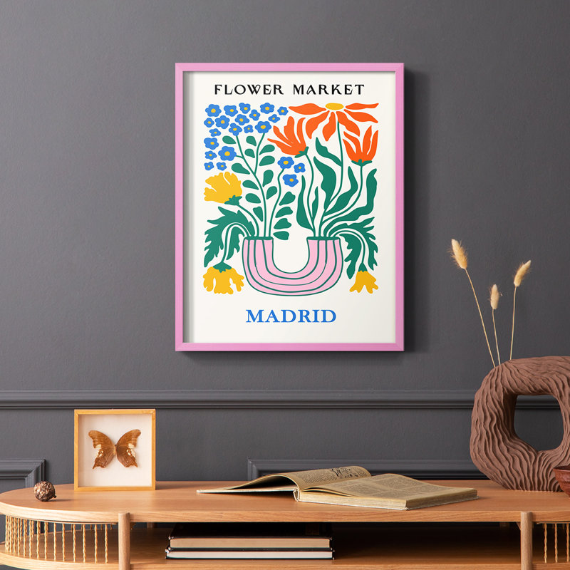 Matisse X Framed Print - Solid Wood, Pink, 10" H x 8" W