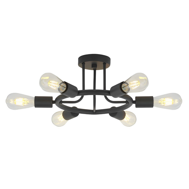 Plafonnier semi-encastré 6 lumières Cyriel Spoutnik, Noir