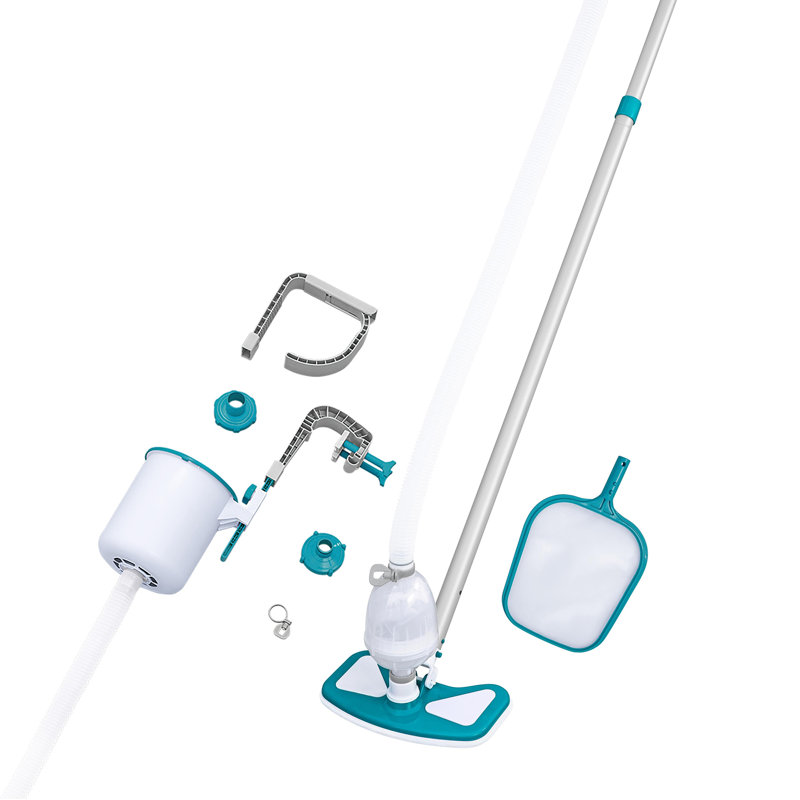 Trousse d'entretien de piscine AquaClean de luxe Bestway - Mât léger, aspirateur et têtes d'écumoire, enlever les feuilles et les débris, nettoyer les piscines jusqu'à 20 pi