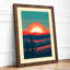 Sunset Over Water Mid-Century - Framed Print-965776982-965776989