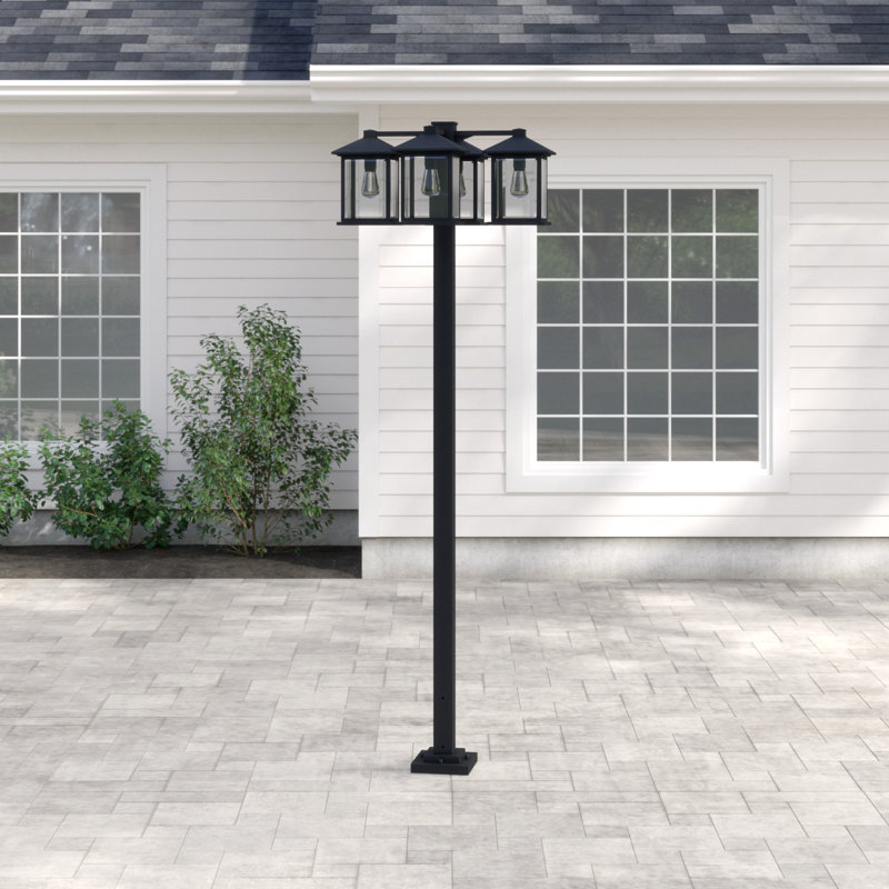 Lampadaire 4 lumières 99 "Lovette (double), Noir