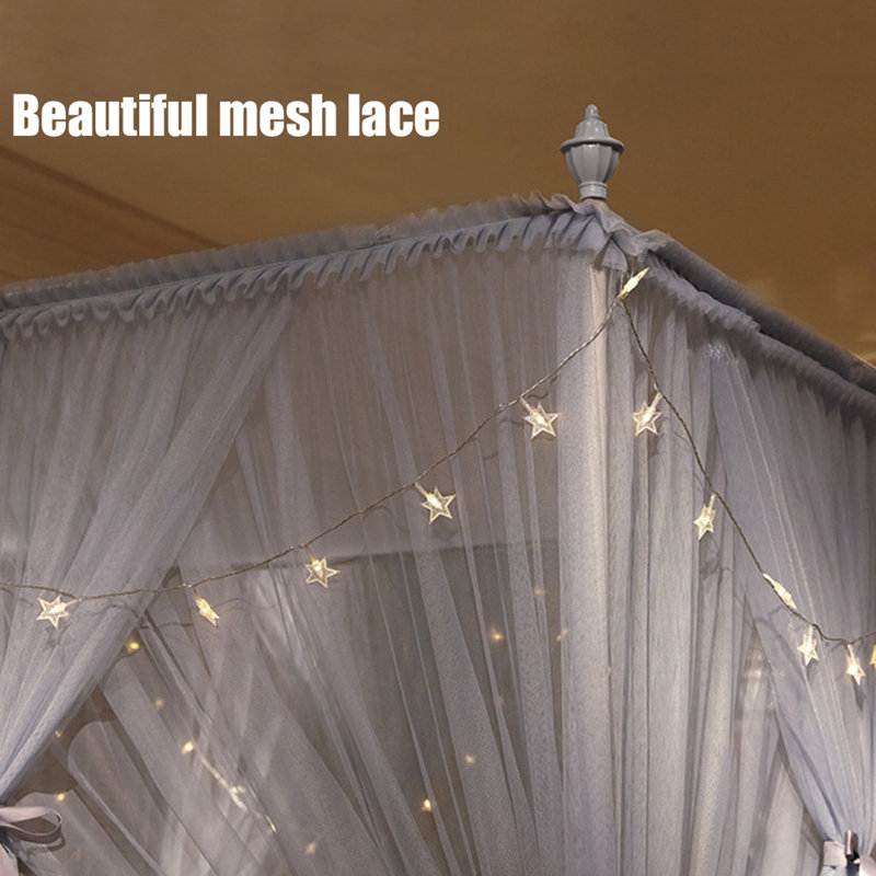 Bed Canopy, Gray, 59" H x 79" W x 79" D
